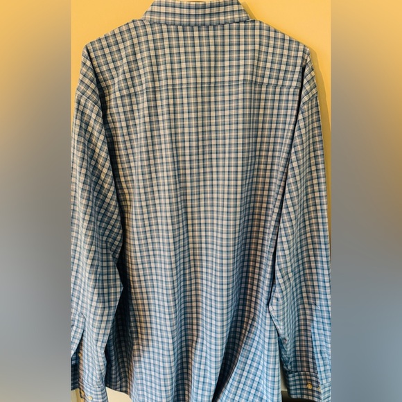 NWOT Peter Millar 100% Polyester Blue & White Men’s XXL Long Sleeve Button Up - Picture 5 of 6